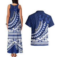 Northern Mariana Islands Saipan Couples Matching Tank Maxi Dress and Hawaiian Shirt Polynesian Tribal Pattern - Commonwealth Seal Art TS04 - Polynesian Pride