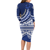 Northern Mariana Islands Saipan Family Matching Long Sleeve Bodycon Dress and Hawaiian Shirt Polynesian Tribal Pattern - Commonwealth Seal Art TS04 - Polynesian Pride