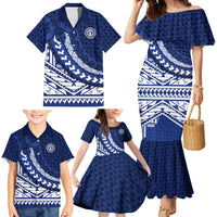 Northern Mariana Islands Saipan Family Matching Mermaid Dress and Hawaiian Shirt Polynesian Tribal Pattern - Commonwealth Seal Art TS04 - Polynesian Pride