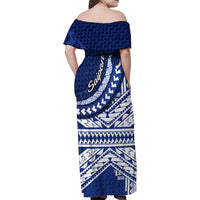 Northern Mariana Islands Saipan Family Matching Off Shoulder Maxi Dress and Hawaiian Shirt Polynesian Tribal Pattern - Commonwealth Seal Art TS04 - Polynesian Pride