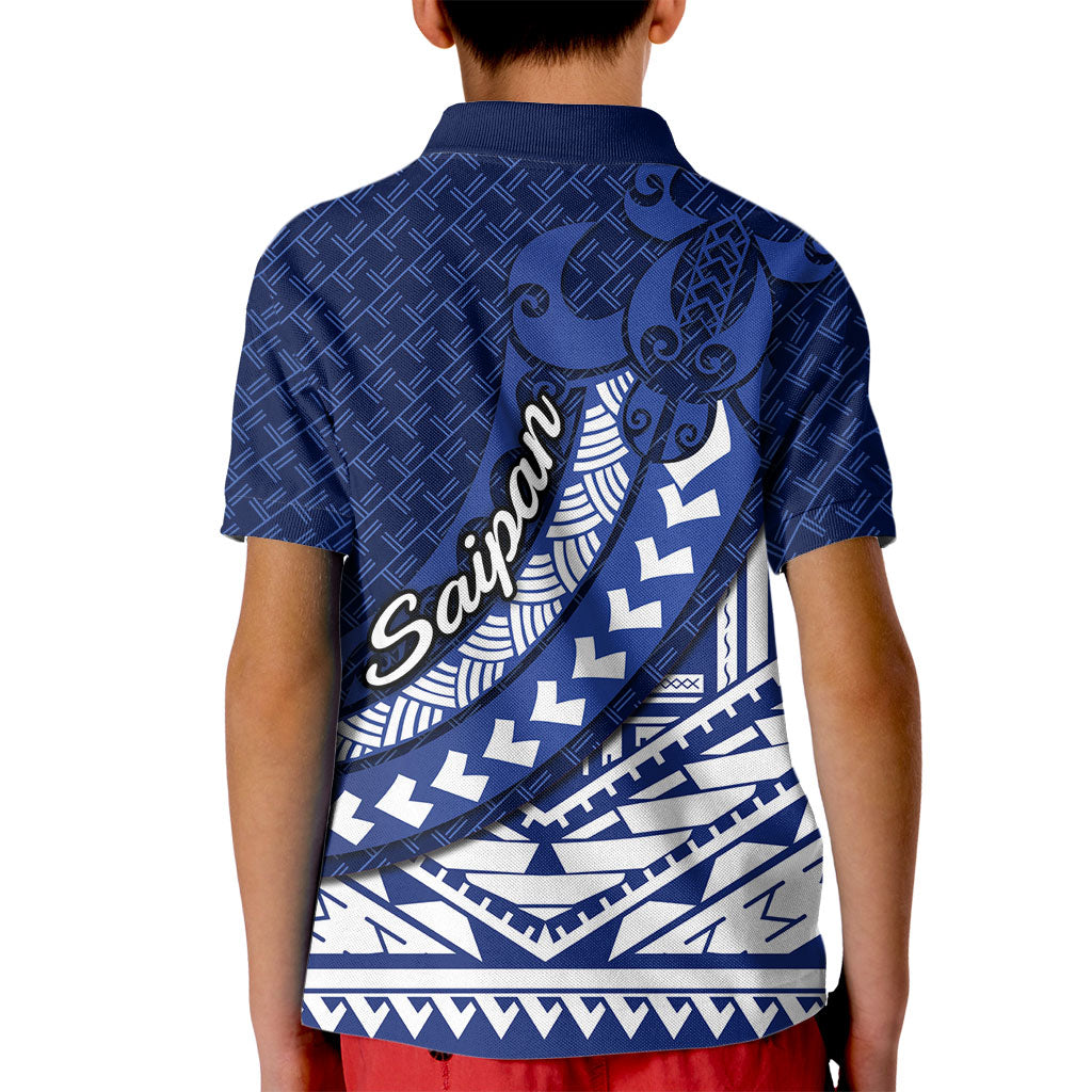 Northern Mariana Islands Saipan Kid Polo Shirt Polynesian Tribal Pattern - Commonwealth Seal Art TS04 - Polynesian Pride