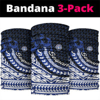 Northern Mariana Islands Saipan Neck Gaiter Polynesian Tribal Pattern - Commonwealth Seal Art