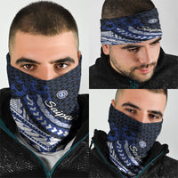 Northern Mariana Islands Saipan Neck Gaiter Polynesian Tribal Pattern - Commonwealth Seal Art