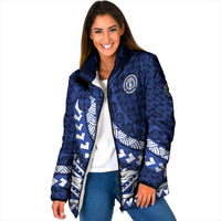 Northern Mariana Islands Saipan Padded Jacket Polynesian Tribal Pattern - Commonwealth Seal Art