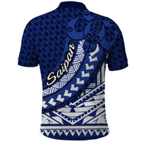 Northern Mariana Islands Saipan Polo Shirt Polynesian Tribal Pattern - Commonwealth Seal Art