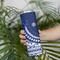 Northern Mariana Islands Saipan Skinny Tumbler Polynesian Tribal Pattern - Commonwealth Seal Art