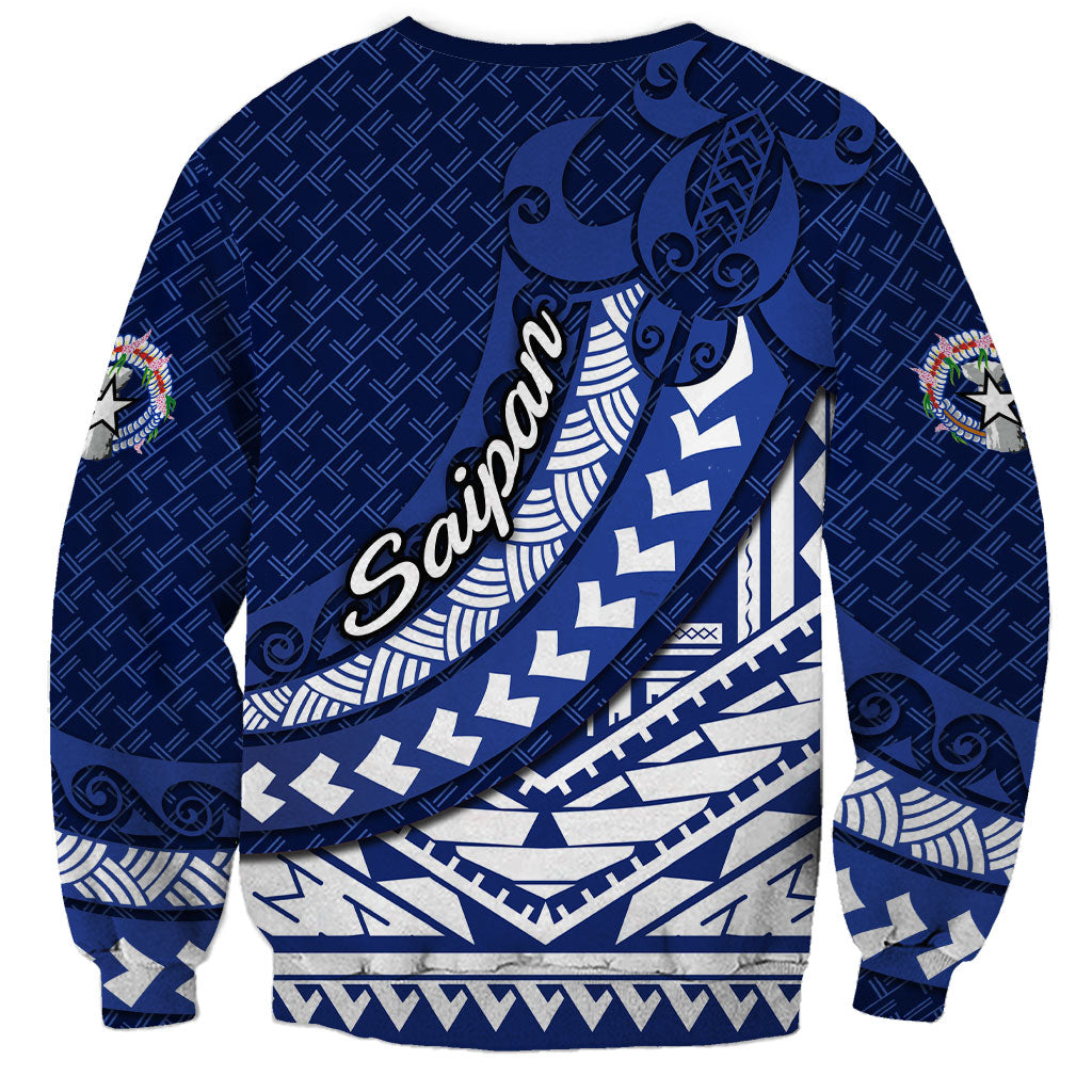 Northern Mariana Islands Saipan Sweatshirt Polynesian Tribal Pattern - Commonwealth Seal Art
