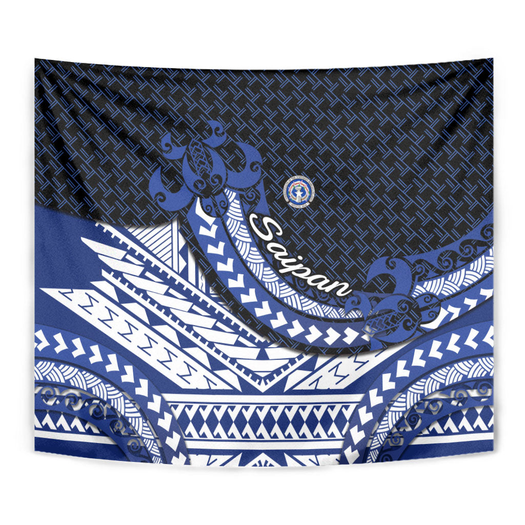 Northern Mariana Islands Saipan Tapestry Polynesian Tribal Pattern - Commonwealth Seal Art