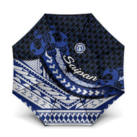 Northern Mariana Islands Saipan Umbrella Polynesian Tribal Pattern - Commonwealth Seal Art
