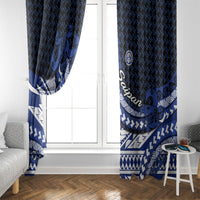 Northern Mariana Islands Saipan Window Curtain Polynesian Tribal Pattern - Commonwealth Seal Art
