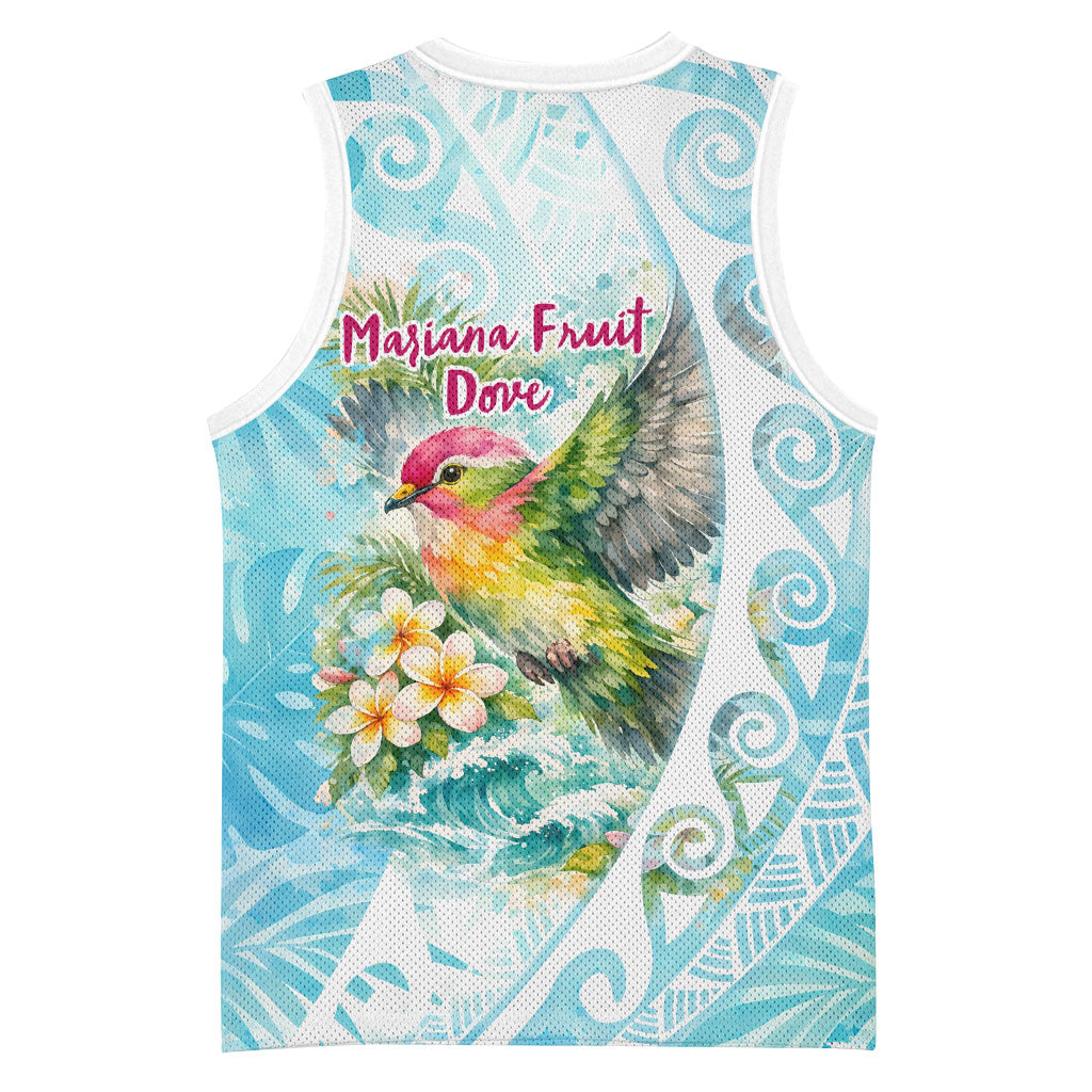 Saipan CMNI Basketball Jersey Polynesian Northern Mariana Islands Fruit Dove Watercolor