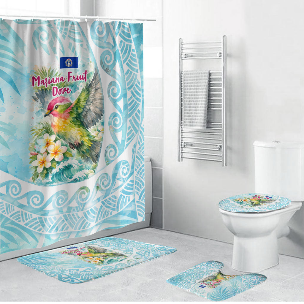 Saipan CMNI Bathroom Set Polynesian Northern Mariana Islands Fruit Dove Watercolor