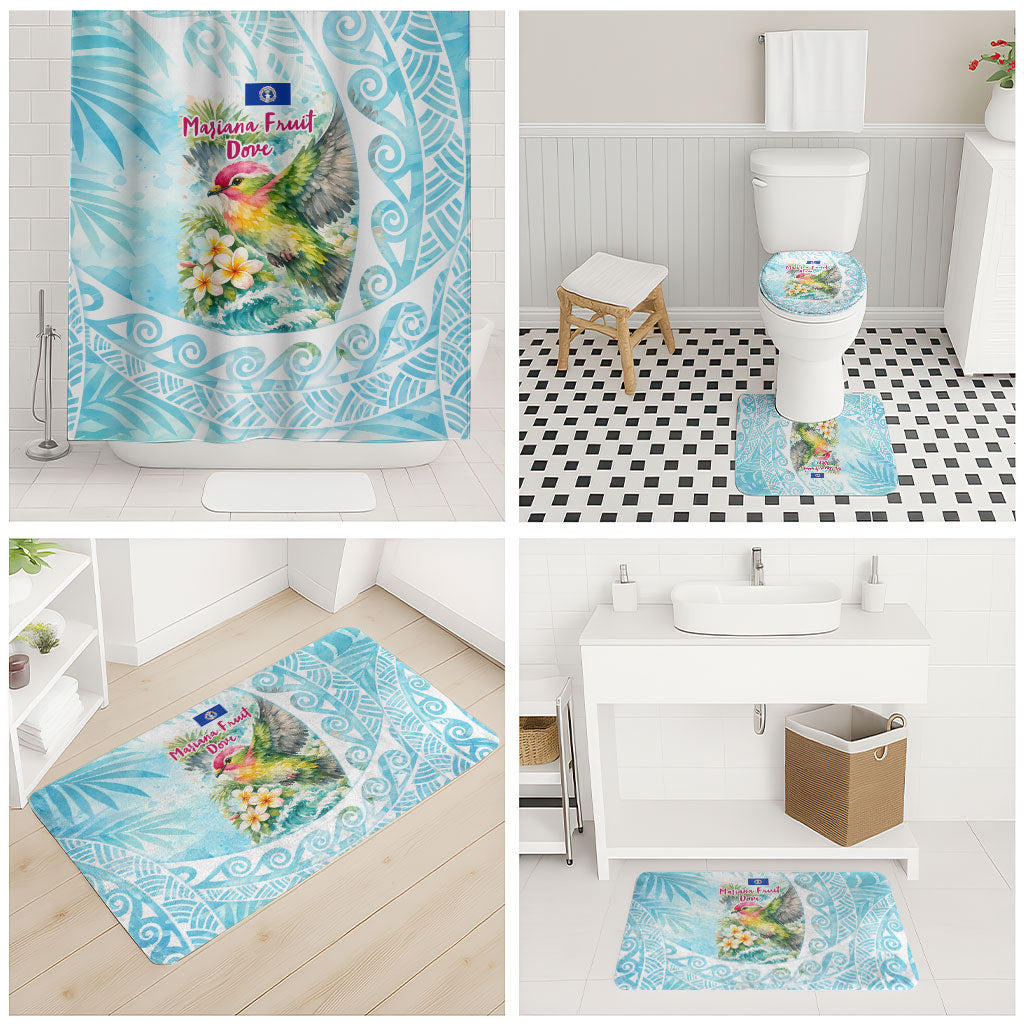 Saipan CMNI Bathroom Set Polynesian Northern Mariana Islands Fruit Dove Watercolor