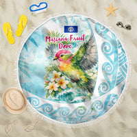 Saipan CMNI Beach Blanket Polynesian Northern Mariana Islands Fruit Dove Watercolor