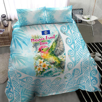 Saipan CMNI Bedding Set Polynesian Northern Mariana Islands Fruit Dove Watercolor