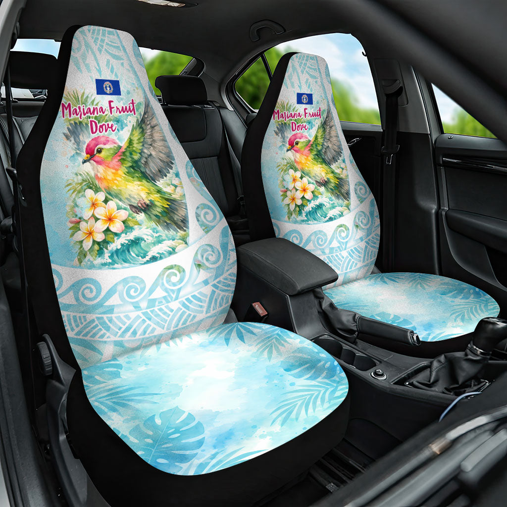 Saipan CMNI Car Seat Cover Polynesian Northern Mariana Islands Fruit Dove Watercolor TS04 One Size Blue White - Polynesian Pride