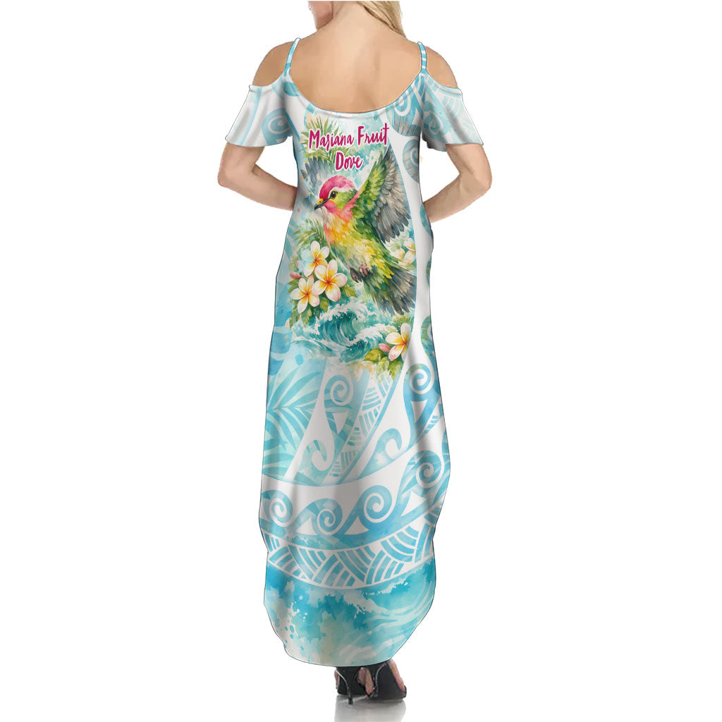 Saipan CMNI Family Matching Summer Maxi Dress and Hawaiian Shirt Polynesian Northern Mariana Islands Fruit Dove Watercolor TS04 - Polynesian Pride