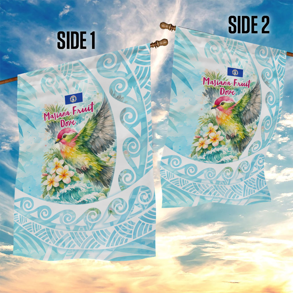 Saipan CMNI Garden Flag Polynesian Northern Mariana Islands Fruit Dove Watercolor