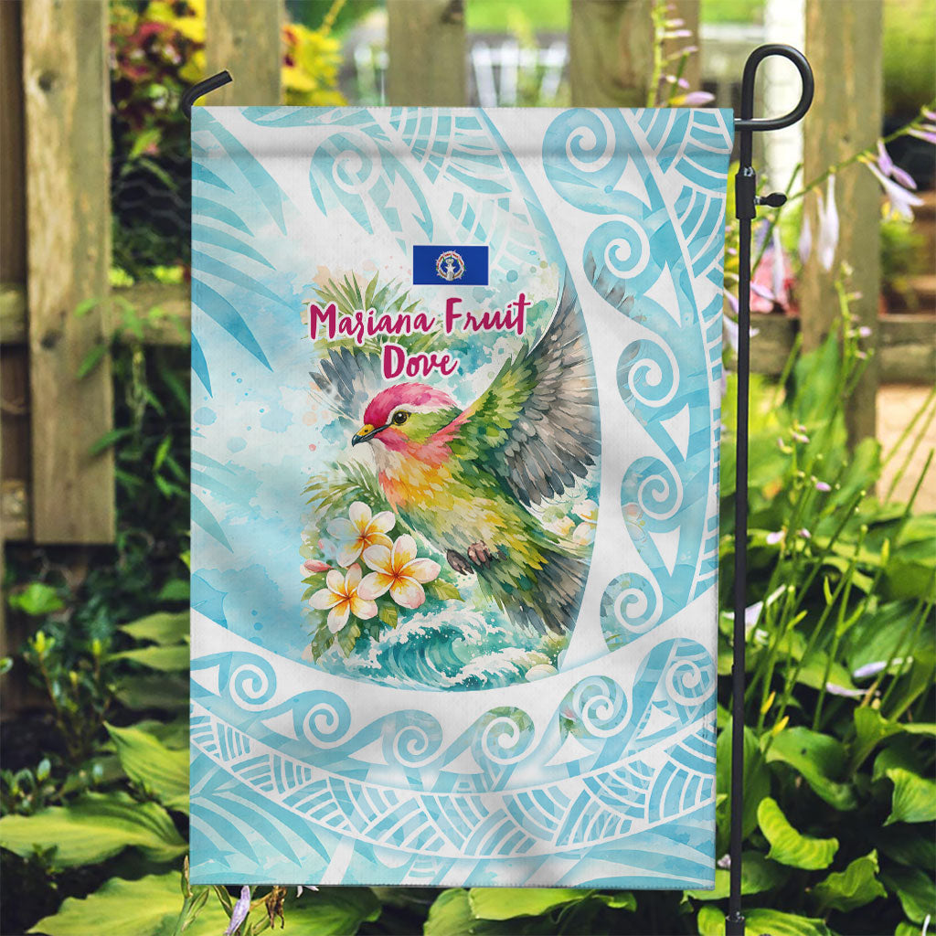 Saipan CMNI Garden Flag Polynesian Northern Mariana Islands Fruit Dove Watercolor