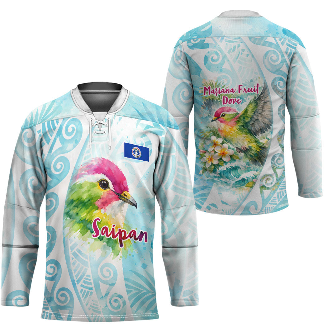 Saipan CMNI Hockey Jersey Polynesian Northern Mariana Islands Fruit Dove Watercolor