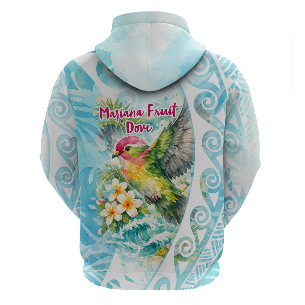 Saipan CMNI Hoodie Polynesian Northern Mariana Islands Fruit Dove Watercolor