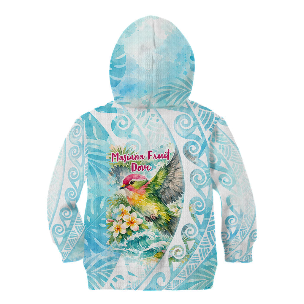 Saipan CMNI Kid Hoodie Polynesian Northern Mariana Islands Fruit Dove Watercolor
