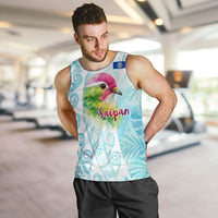 Saipan CMNI Men Tank Top Polynesian Northern Mariana Islands Fruit Dove Watercolor TS04 Blue White - Polynesian Pride