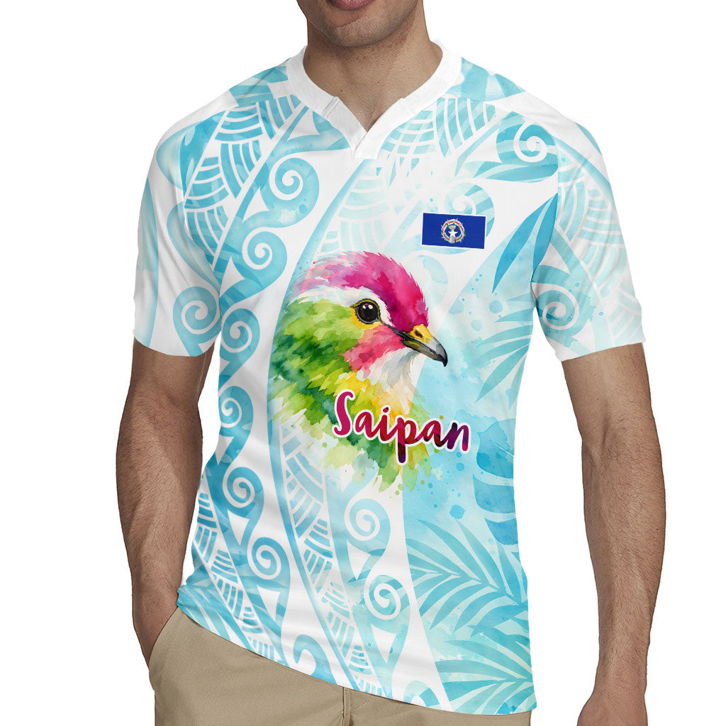 Saipan CMNI Rugby Jersey Polynesian Northern Mariana Islands Fruit Dove Watercolor TS04 - Polynesian Pride
