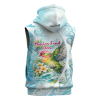 Saipan CMNI Sleeveless Zip Hoodie Polynesian Northern Mariana Islands Fruit Dove Watercolor TS04 - Polynesian Pride
