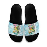 Saipan CMNI Slide Sandals Polynesian Northern Mariana Islands Fruit Dove Watercolor