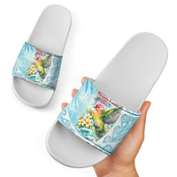 Saipan CMNI Slide Sandals Polynesian Northern Mariana Islands Fruit Dove Watercolor