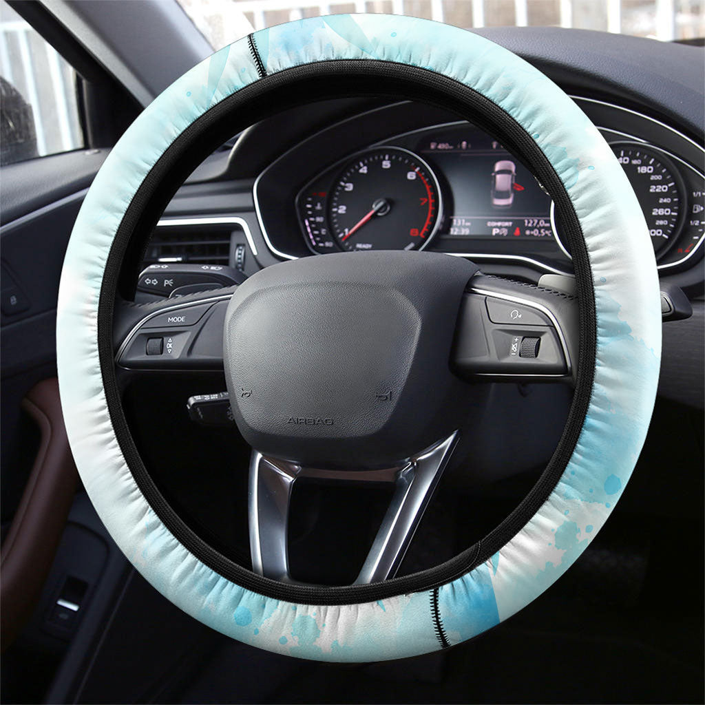 Saipan CMNI Steering Wheel Cover Polynesian Northern Mariana Islands Fruit Dove Watercolor