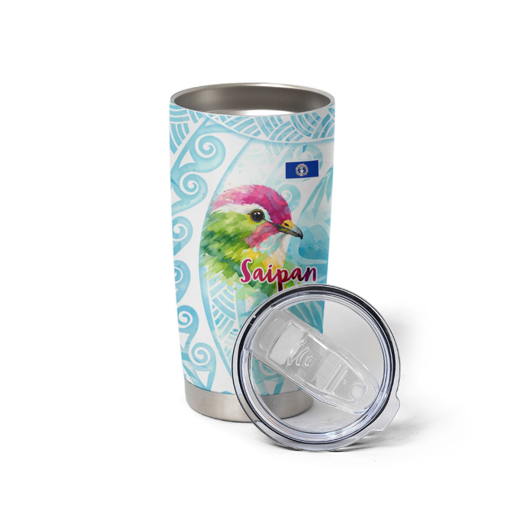 Saipan CMNI Tumbler Cup Polynesian Northern Mariana Islands Fruit Dove Watercolor