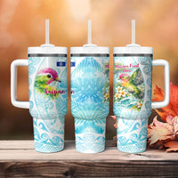 Saipan CMNI Tumbler With Handle Polynesian Northern Mariana Islands Fruit Dove Watercolor