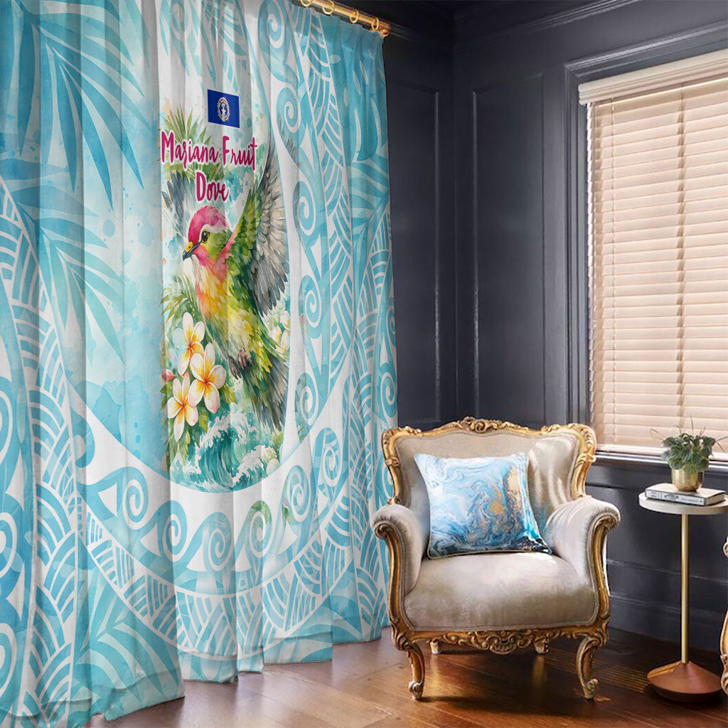 Saipan CMNI Window Curtain Polynesian Northern Mariana Islands Fruit Dove Watercolor