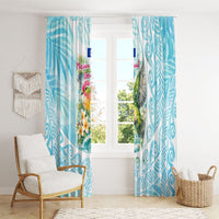 Saipan CMNI Window Curtain Polynesian Northern Mariana Islands Fruit Dove Watercolor