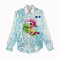 Saipan CMNI Women Casual Shirt Polynesian Northern Mariana Islands Fruit Dove Watercolor TS04 - Polynesian Pride