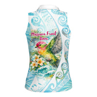 Saipan CMNI Women Sleeveless Polo Shirt Polynesian Northern Mariana Islands Fruit Dove Watercolor TS04 - Polynesian Pride