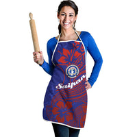 Saipan Northern Mariana Islands Apron Polynesian Tribal Tattoo Art With Hibiscus Flowers And Seal TS04 - Polynesian Pride