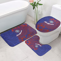 Saipan Northern Mariana Islands Bathroom Set Polynesian Tribal Tattoo Art With Hibiscus Flowers And Seal TS04 - Polynesian Pride