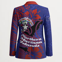 Saipan Northern Mariana Islands Blazer Polynesian Tribal Tattoo Art With Hibiscus Flowers And Seal TS04 - Polynesian Pride