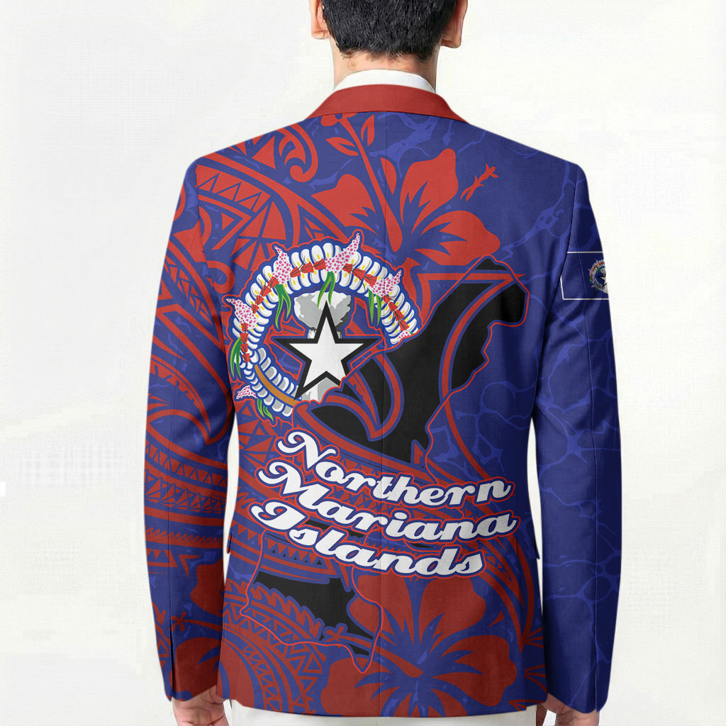Saipan Northern Mariana Islands Blazer Polynesian Tribal Tattoo Art With Hibiscus Flowers And Seal TS04 - Polynesian Pride