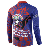 Saipan Northern Mariana Islands Button Sweatshirt Polynesian Tribal Tattoo Art With Hibiscus Flowers And Seal TS04 - Polynesian Pride