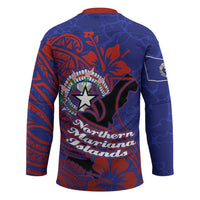 Saipan Northern Mariana Islands Hockey Jersey Polynesian Tribal Tattoo Art With Hibiscus Flowers And Seal TS04 - Polynesian Pride