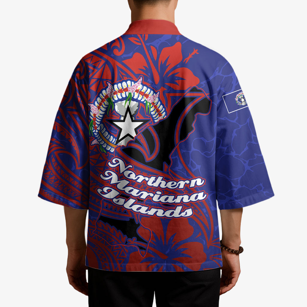 Saipan Northern Mariana Islands Kimono Polynesian Tribal Tattoo Art With Hibiscus Flowers And Seal TS04 - Polynesian Pride