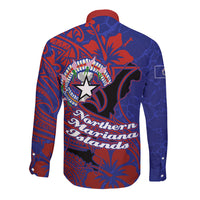 Saipan Northern Mariana Islands Long Sleeve Button Shirt Polynesian Tribal Tattoo Art With Hibiscus Flowers And Seal TS04 - Polynesian Pride
