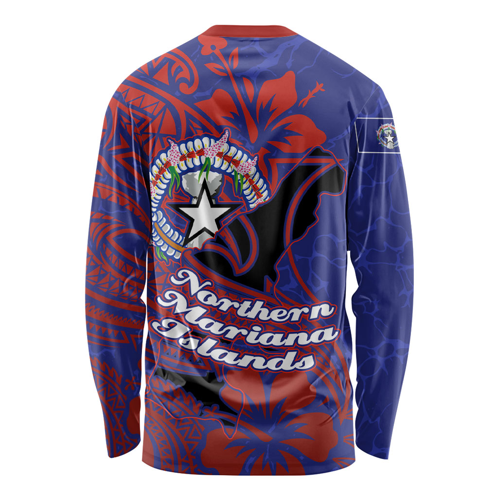 Saipan Northern Mariana Islands Long Sleeve Shirt Polynesian Tribal Tattoo Art With Hibiscus Flowers And Seal TS04 - Polynesian Pride