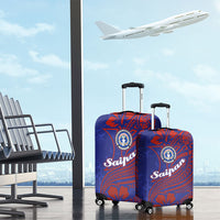 Saipan Northern Mariana Islands Luggage Cover Polynesian Tribal Tattoo Art With Hibiscus Flowers And Seal TS04 - Polynesian Pride