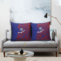 Saipan Northern Mariana Islands Pillow Cover Polynesian Tribal Tattoo Art With Hibiscus Flowers And Seal TS04 - Polynesian Pride