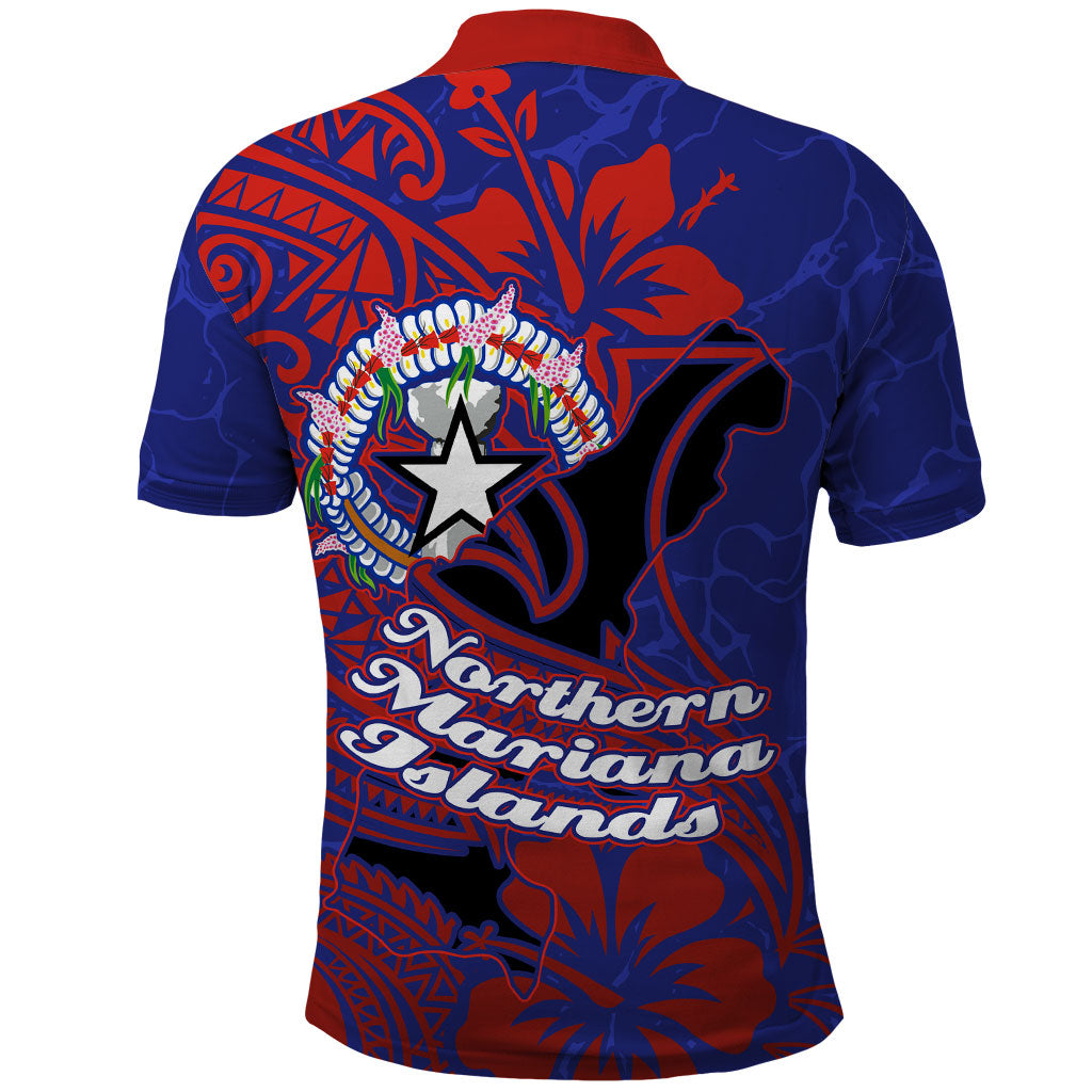 Saipan Northern Mariana Islands Polo Shirt Polynesian Tribal Tattoo Art With Hibiscus Flowers And Seal TS04 - Polynesian Pride